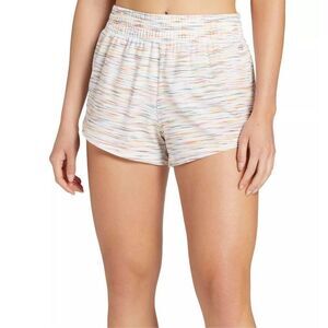 DSG girls Mid Rise 3" Stride Run Shorts, Space Dye White, Size L 14 NWT